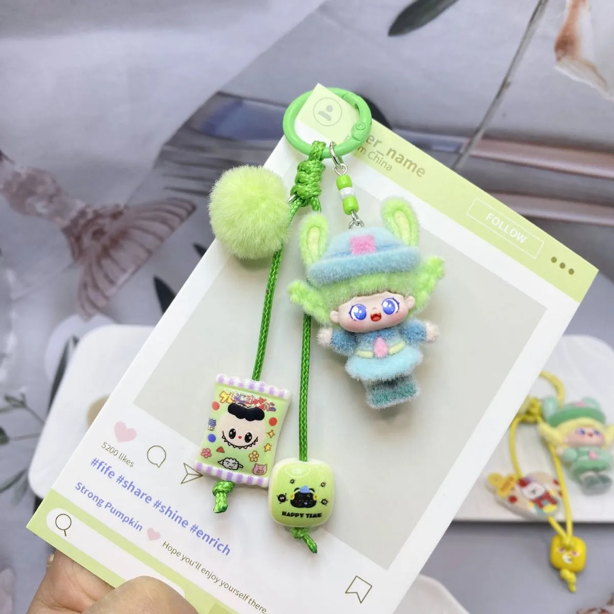 Bunny Officer Sweetie Flocked Plush Figure – DIY Accessory Charm, Trendy Desktop Ornament & Collectible Toy Figure